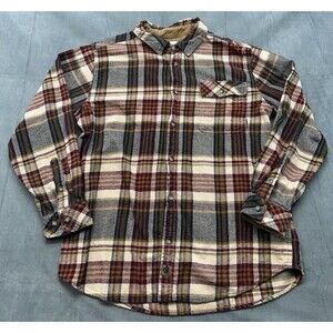 Legendary Whitetails Shirt Men's Large Buck Camp Flannel Outdoor Hunting Brown